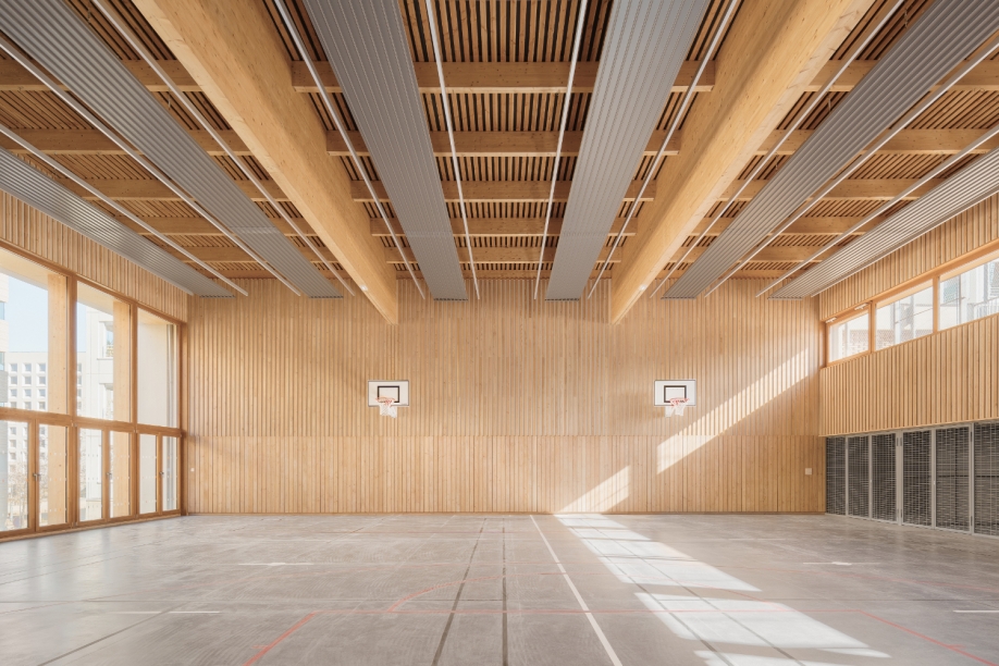 Vurpas Architectes, extension, salle de sport groupe scolaire brazier